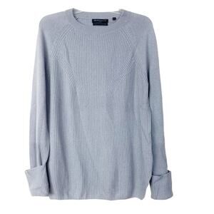 Brown Allan Gray Merino Wool Cashmere Sweater Sz S